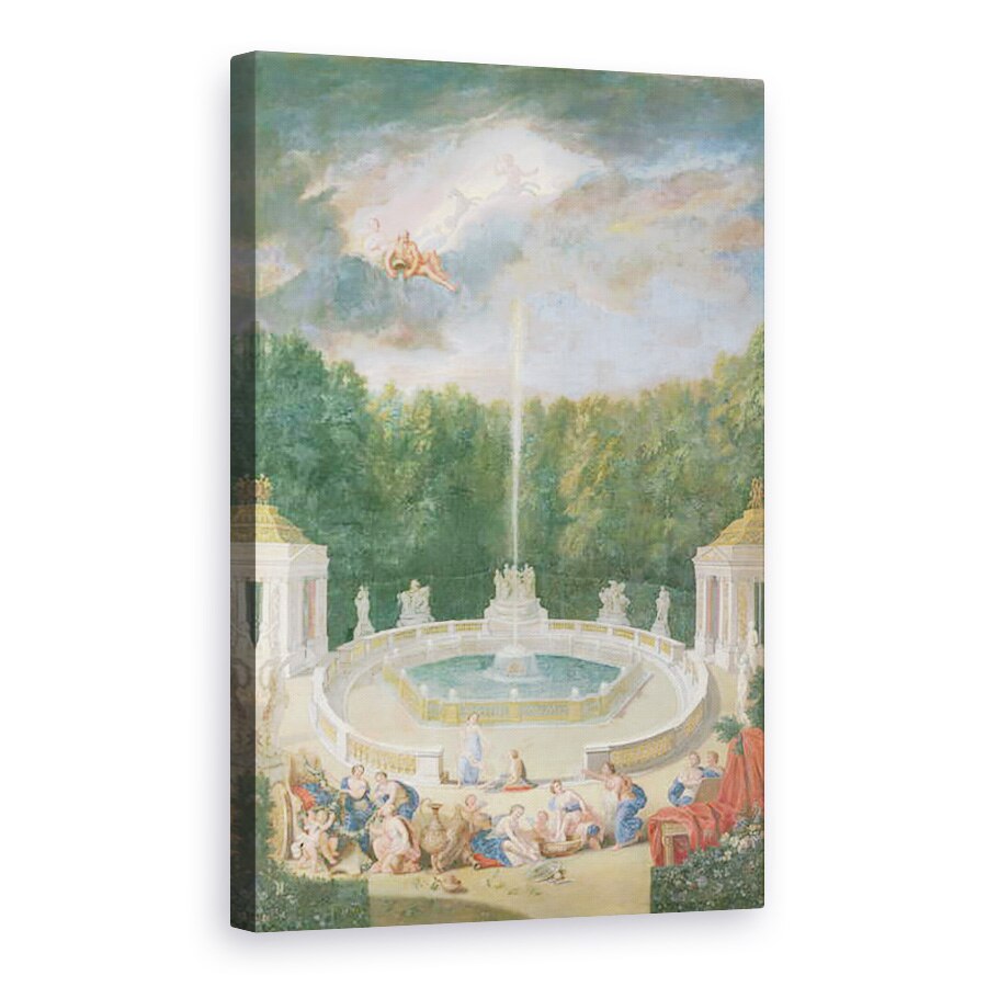 Tablou canvas - Jean Cotelle the Younger - Groves de Versailles. Vedere spre Grove de cupole cu nimfe care decoreaza carul lui Apollo cu flori, 80 x 120cm