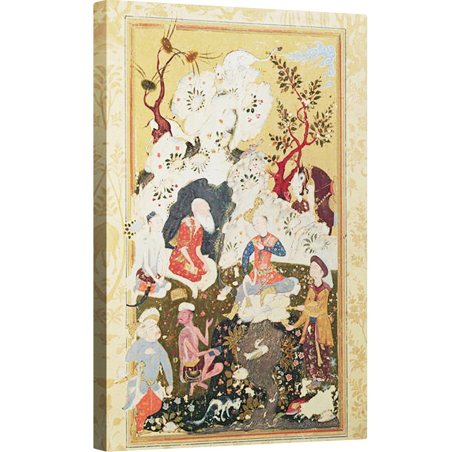 Tablou canvas - Scoala Persana - Printul viziteaza un ascetic, din Cartea iubirii, 60 x 90 cm