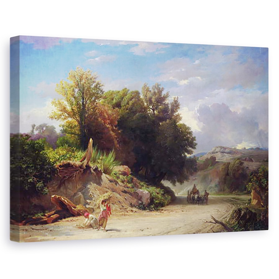 Tablou canvas - Jean Achille Benouville - Peisaj la marginea Romei, 60 x 90 cm