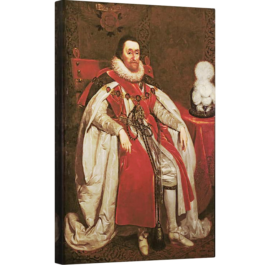 Tablou canvas - Daniel Mytens - Regele Iacob I al Angliei si al VI-lea al Scotiei, 60 x 90 cm