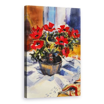 Tablou canvas - Sue Wales - Anemone rosii, 1994, 80 x 120cm Tablou canvas - Sue Wales - Anemone rosii, 1994, 80 x 120cm