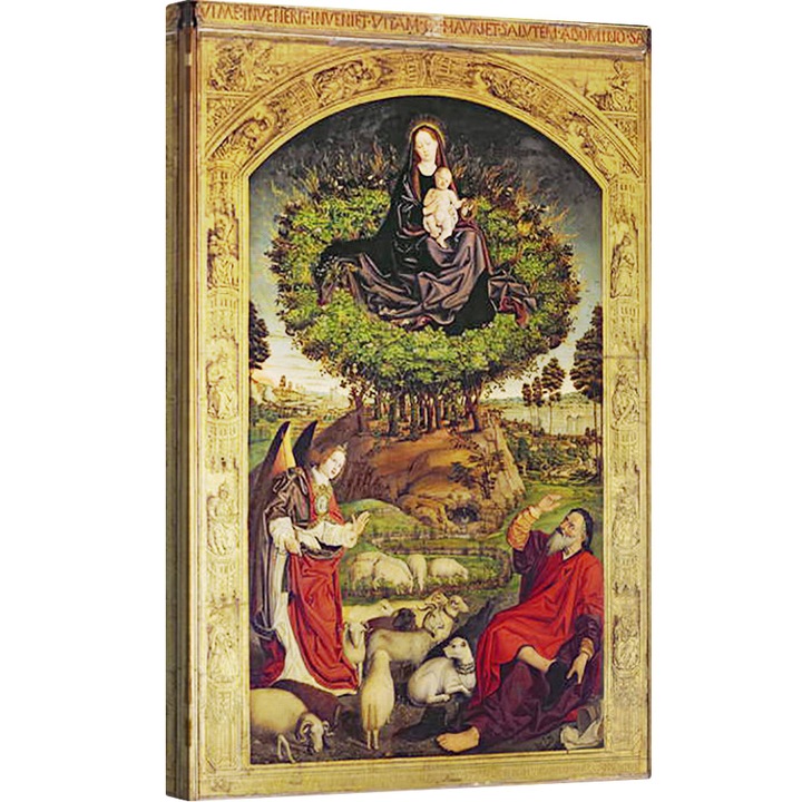 Tablou canvas - Nicolas Froment - Madonna si Pruncul, panoul central din Triptic al lui Moise si tufisul arzand, 40 x 60 cm
