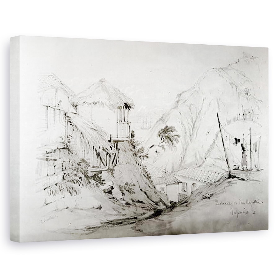 Tablou canvas - Conrad Martens - Vedere spre Valparaiso, 80 x 120cm