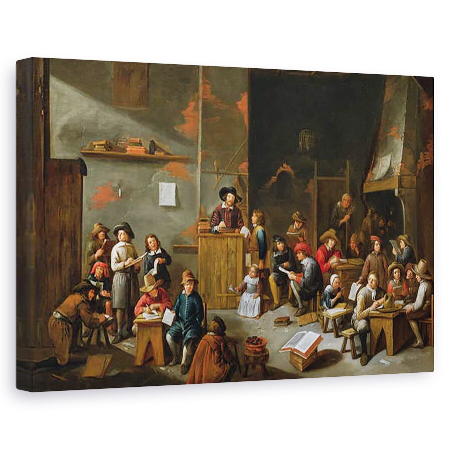 Tablou canvas - Gillis van Tilborgh - Interiorul unei sali de scoala, 60 x 90 cm