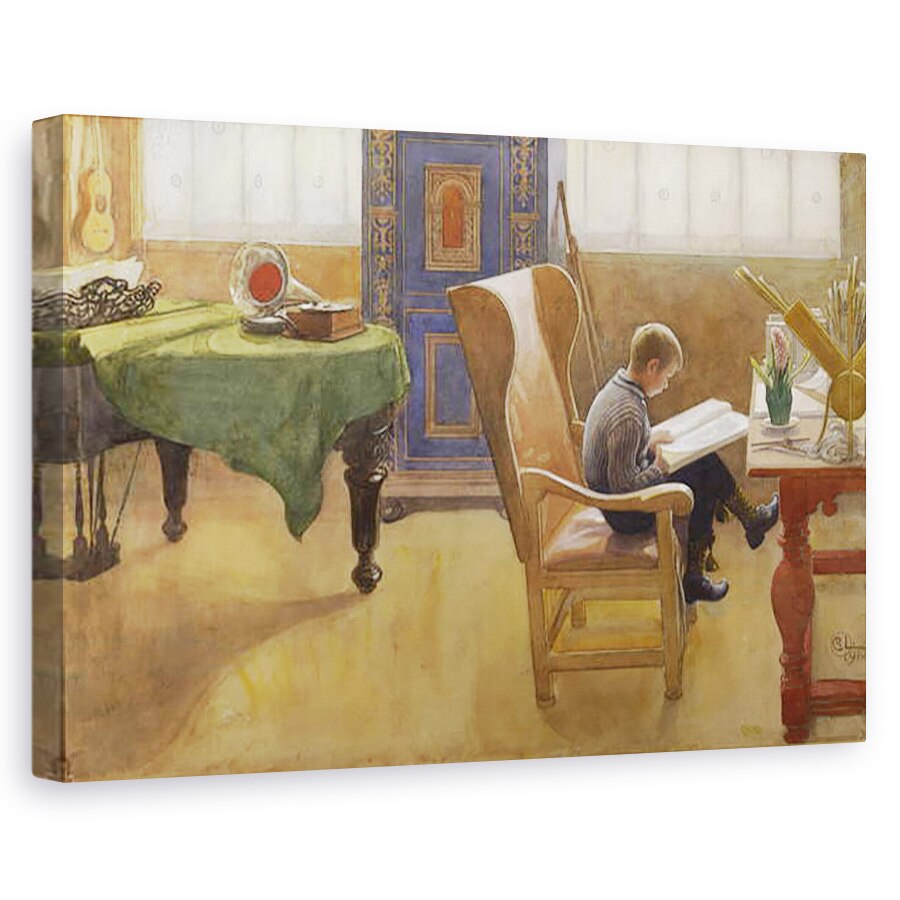Tablou canvas - Carl Larsson - Esbjorn in coltul de studiu, 80 x 120cm