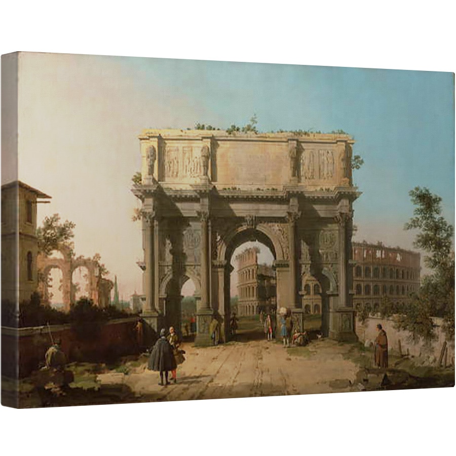 Tablou canvas - Canaletto - Vedere a Arcului lui Constantin cu Colosseumul, 60 x 90 cm
