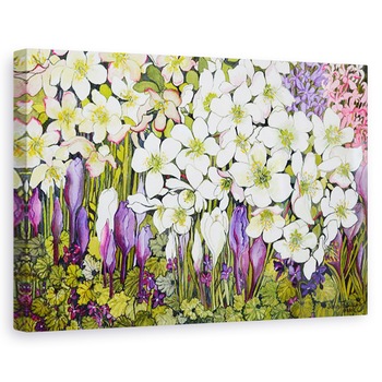 Tablou canvas - Joan Thewsey - Frontiera de primavara Hellebores, Crocus si Violete, 60 x 90 cm Tablou canvas - Joan Thewsey - Frontiera de primavara Hellebores, Crocus si Violete, 60 x 90 cm