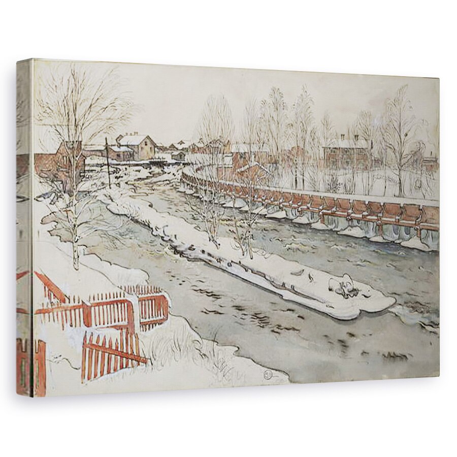 Tablou canvas - Carl Larsson - The Cherestea Chute, scena de iarna, din seria O casa, 40 x 60 cm