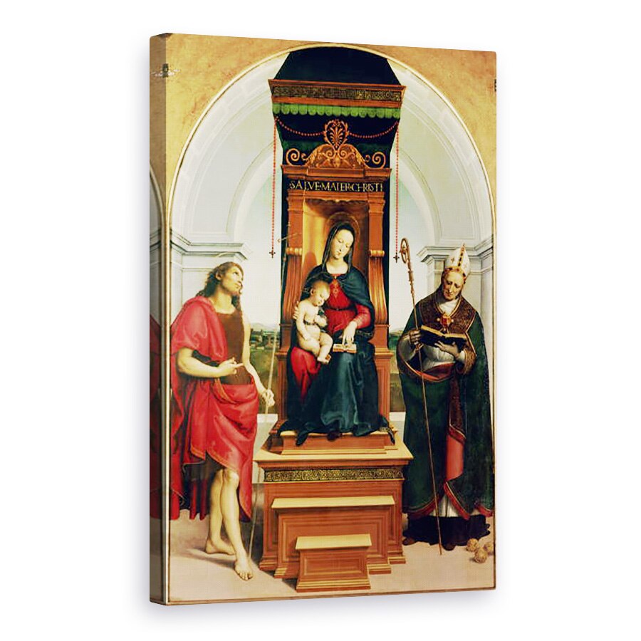 Tablou canvas - Raphael - Madonna si Pruncul cu Sfantul Ioan Botezatorul si Sfantul Nicolae din Bari, 60 x 90 cm