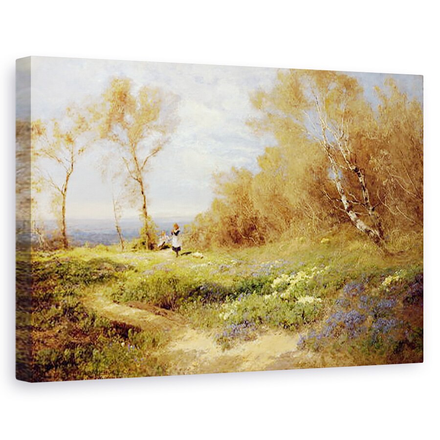 Tablou canvas - John Clayton Adams - Culegatorii de Primrose, 80 x 120cm