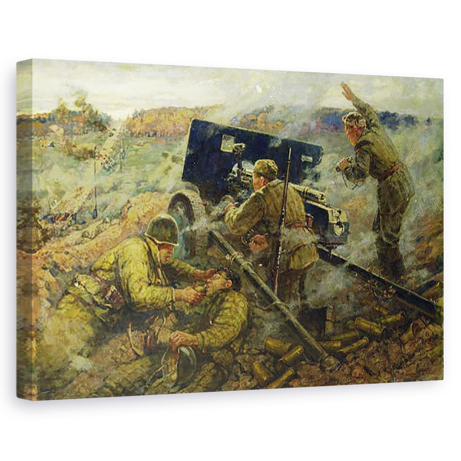 Tablou canvas - Mikhail Ananievich Ananyev - Batalia de la Yelnya langa Moscova in 1941, 80 x 120cm