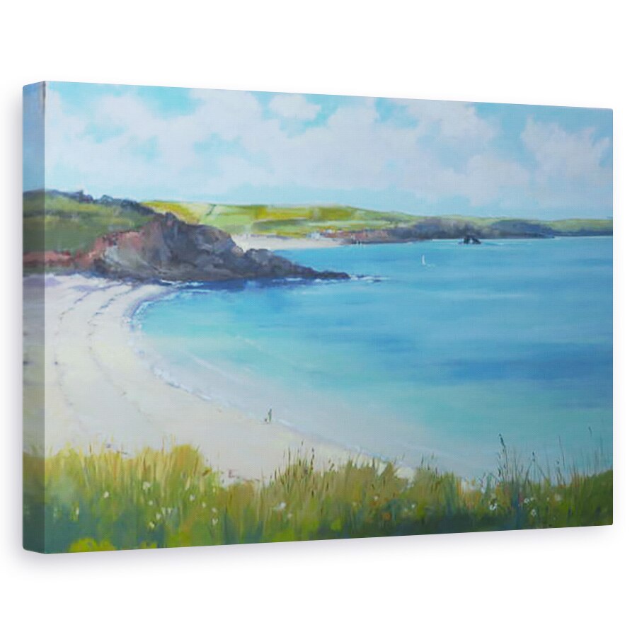 Tablou canvas - Jennifer Wright - Plaja Thurlestone, zi calma de vara, 2016, 60 x 90 cm