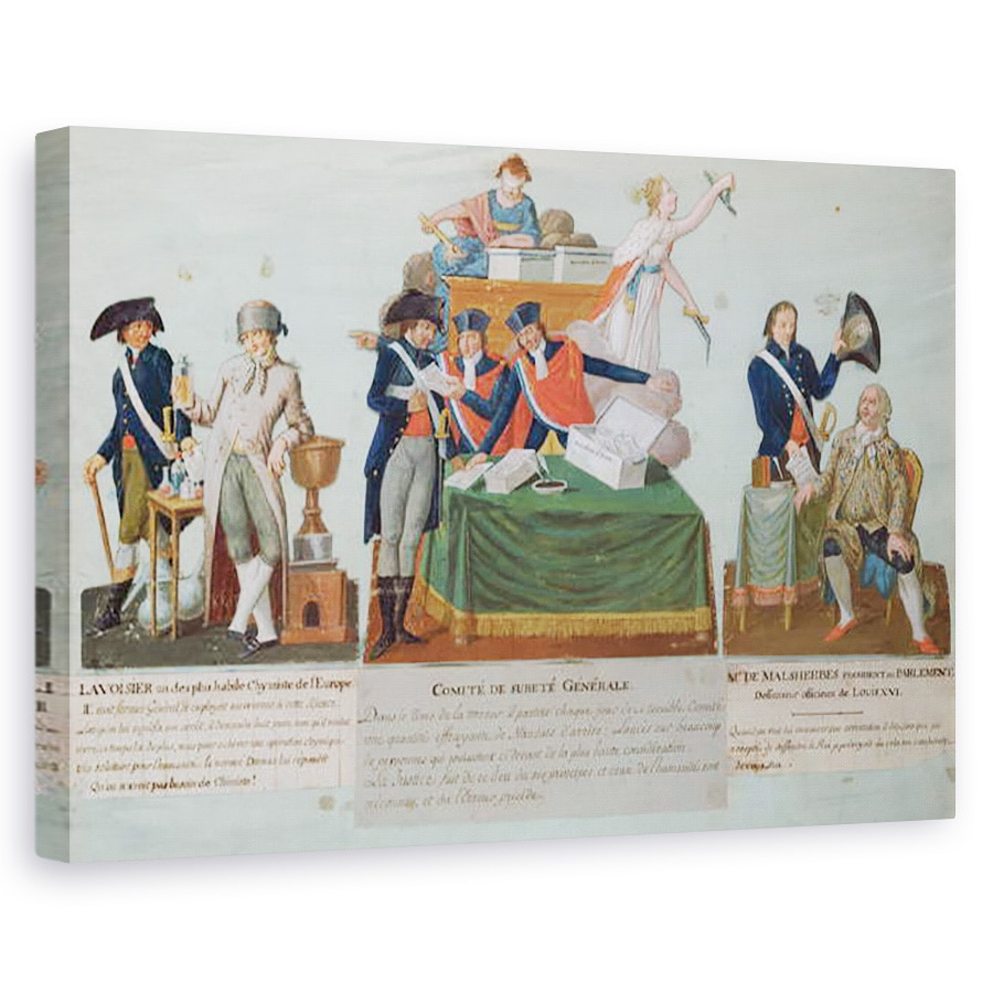 Tablou canvas - P. A. Lesueur - Lavoisier, Comite de Surete Generale si Malesherbes, 60 x 90 cm
