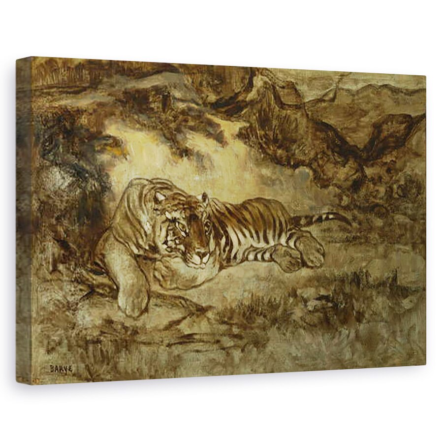 Tablou canvas - Antoine Louis Barye - Tigru la odihna, 40 x 60 cm