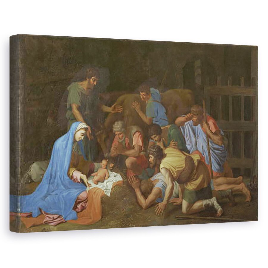 Tablou canvas - Nicolas Poussin - Adorarea Pastorilor, 40 x 60 cm