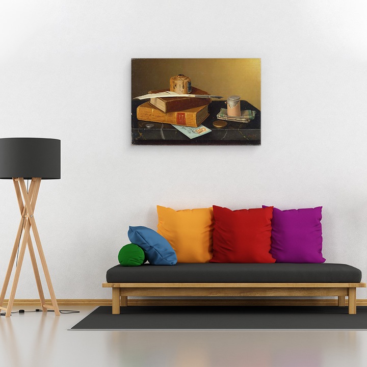 Tablou canvas - William Michael Harnett - Masa Bancherului, 80 x 120cm