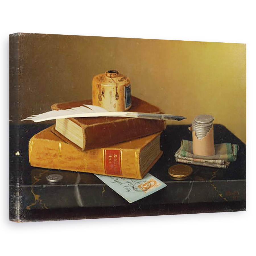 Tablou canvas - William Michael Harnett - Masa Bancherului, 80 x 120cm