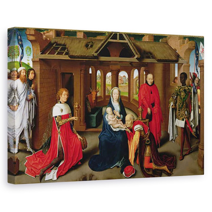 Tablou canvas - Hans Memling - Adoratia Magilor, panoul central al Triptic al Adoratiei Magilor, 60 x 90 cm