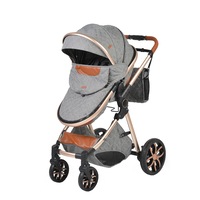 carucior nou nascuti 2 in 1 novokids alma gold pro  cu geanta bebe cadru aluminiu  amortizoare roti din cauciuc plin ave landou modul sport spatar reglabil 3 trepte gri inchis imagen 15_0_
0