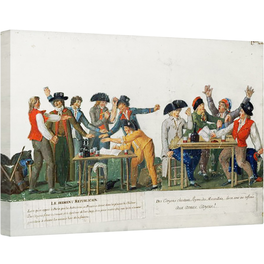 Tablou canvas - Lesueur Brothers - Juramantul republican fiind semnat cu sange si cantand Marseillaise, 80 x 120cm