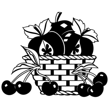 Sticker decorativ perete, ORAFOL, Cos cu fructe , 40x32 cm Sticker decorativ perete, ORAFOL, Cos cu fructe , 40x32 cm