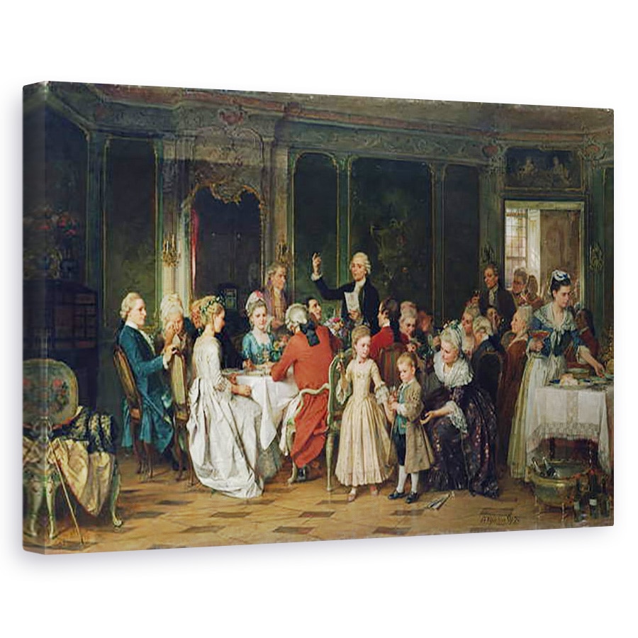 Tablou canvas - Marc Louis Benjamin Vautier - Toastul pentru Mireasa, 80 x 120cm