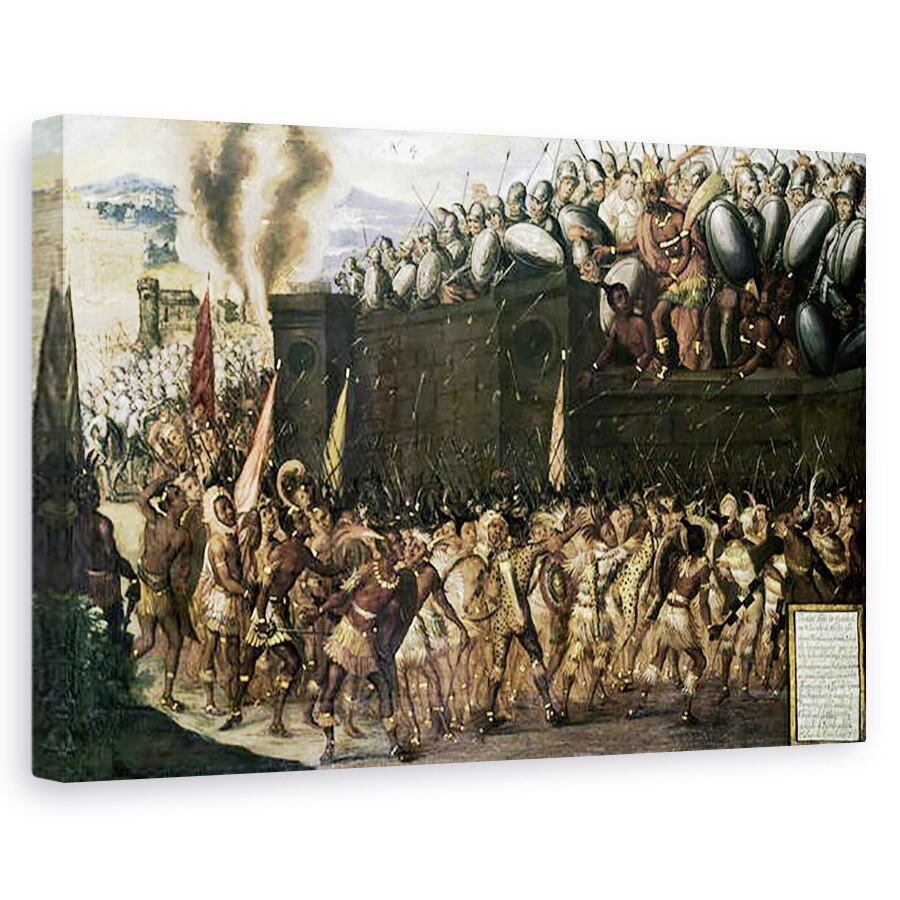 Tablou canvas - Scoala spaniola - Montezuma 1466-1547, capturat de spanioli, 40 x 60 cm