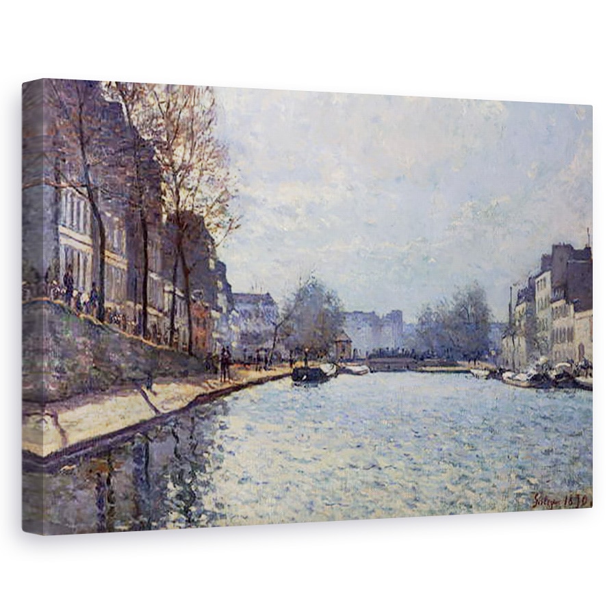 Tablou canvas - Alfred Sisley - Vedere spre Canal Saint-Martin, Paris, 40 x 60 cm