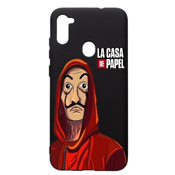 Husa de protectie Samsung Galaxy A11, La Casa De Papel, silicon, cu interiorul din material textil, protectie camera, PB389 Husa de protectie Samsung Galaxy A11, La Casa De Papel, silicon, cu interiorul din material textil, protectie camera, PB389