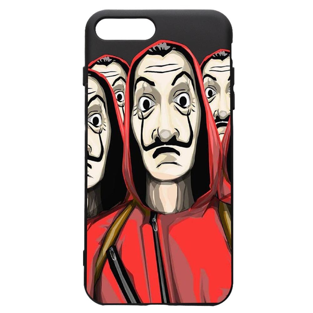 Husa de protectie Apple iPhone 8 Plus / iPhone 7 Plus, La Casa De Papel, silicon, cu interiorul din material textil, protectie camera, PB390