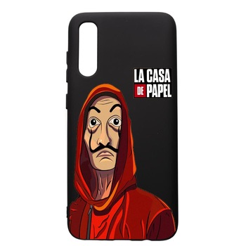 Husa de protectie Samsung Galaxy A70, La Casa De Papel, silicon, cu interiorul din material textil, protectie camera, PB389 Husa de protectie Samsung Galaxy A70, La Casa De Papel, silicon, cu interiorul din material textil, protectie camera, PB389