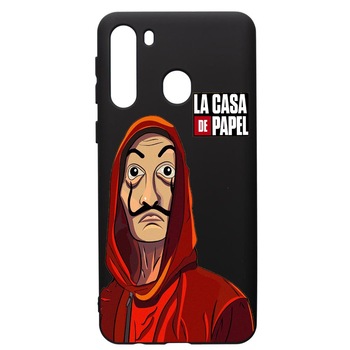 Husa de protectie Samsung Galaxy A21S, La Casa De Papel, silicon, cu interiorul din material textil, protectie camera, PB389 Husa de protectie Samsung Galaxy A21S, La Casa De Papel, silicon, cu interiorul din material textil, protectie camera, PB389
