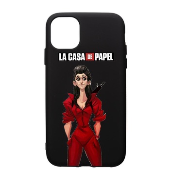 Husa de protectie Apple iPhone 11, La Casa De Papel - Nairobi, silicon, cu interiorul din material textil, protectie camera, PB393 Husa de protectie Apple iPhone 11, La Casa De Papel - Nairobi, silicon, cu interiorul din material textil, protectie camera, PB393