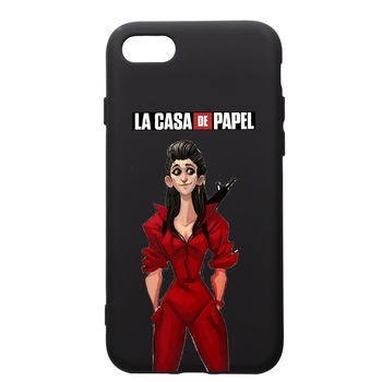 Husa de protectie Apple iPhone SE 2 / iPhone 8 / iPhone 7, La Casa De Papel - Nairobi, silicon, cu interiorul din material textil, protectie camera, PB393 Husa de protectie Apple iPhone SE 2 / iPhone 8 / iPhone 7, La Casa De Papel - Nairobi, silicon, cu interiorul din material textil, protectie camera, PB393