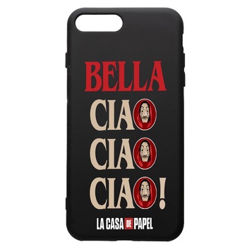 Husa de protectie Apple iPhone 8 Plus / iPhone 7 Plus, La Casa De Papel, silicon, cu interiorul din material textil, protectie camera, PB391 Husa de protectie Apple iPhone 8 Plus / iPhone 7 Plus, La Casa De Papel, silicon, cu interiorul din material textil, protectie camera, PB391