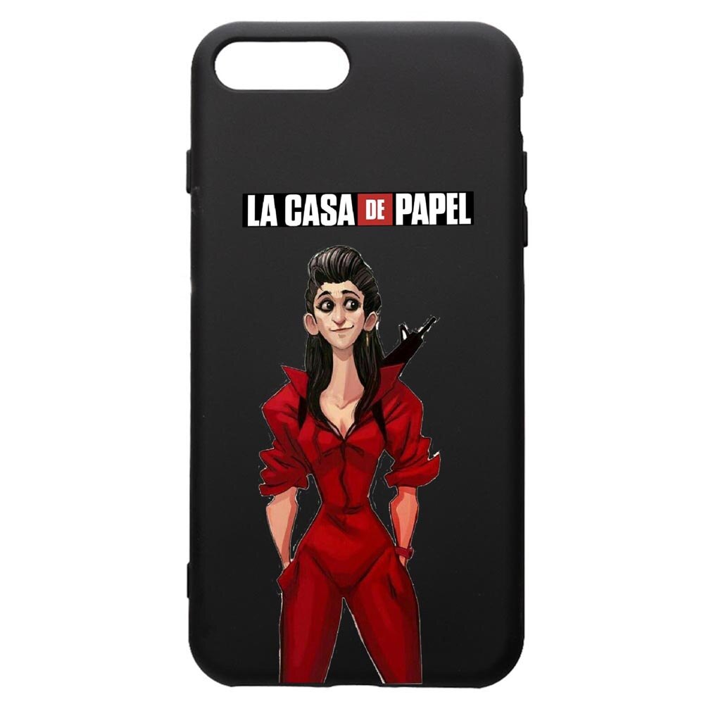 Husa de protectie Apple iPhone 8 Plus / iPhone 7 Plus, La Casa De Papel - Nairobi, silicon, cu interiorul din material textil, protectie camera, PB393
