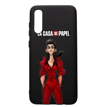 Husa de protectie Samsung Galaxy A50, La Casa De Papel - Nairobi, silicon, cu interiorul din material textil, protectie camera, PB393 Husa de protectie Samsung Galaxy A50, La Casa De Papel - Nairobi, silicon, cu interiorul din material textil, protectie camera, PB393