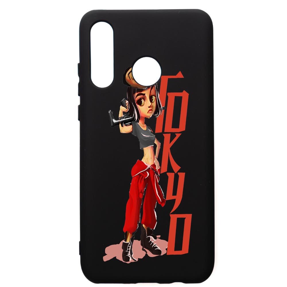Husa de protectie Huawei P30 Lite, La Casa De Papel, silicon, cu interiorul din material textil, protectie camera, PB394
