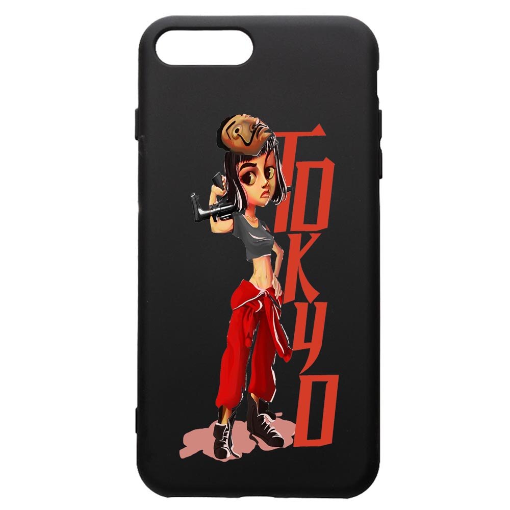 Husa de protectie Apple iPhone 8 Plus / iPhone 7 Plus, La Casa De Papel, silicon, cu interiorul din material textil, protectie camera, PB394