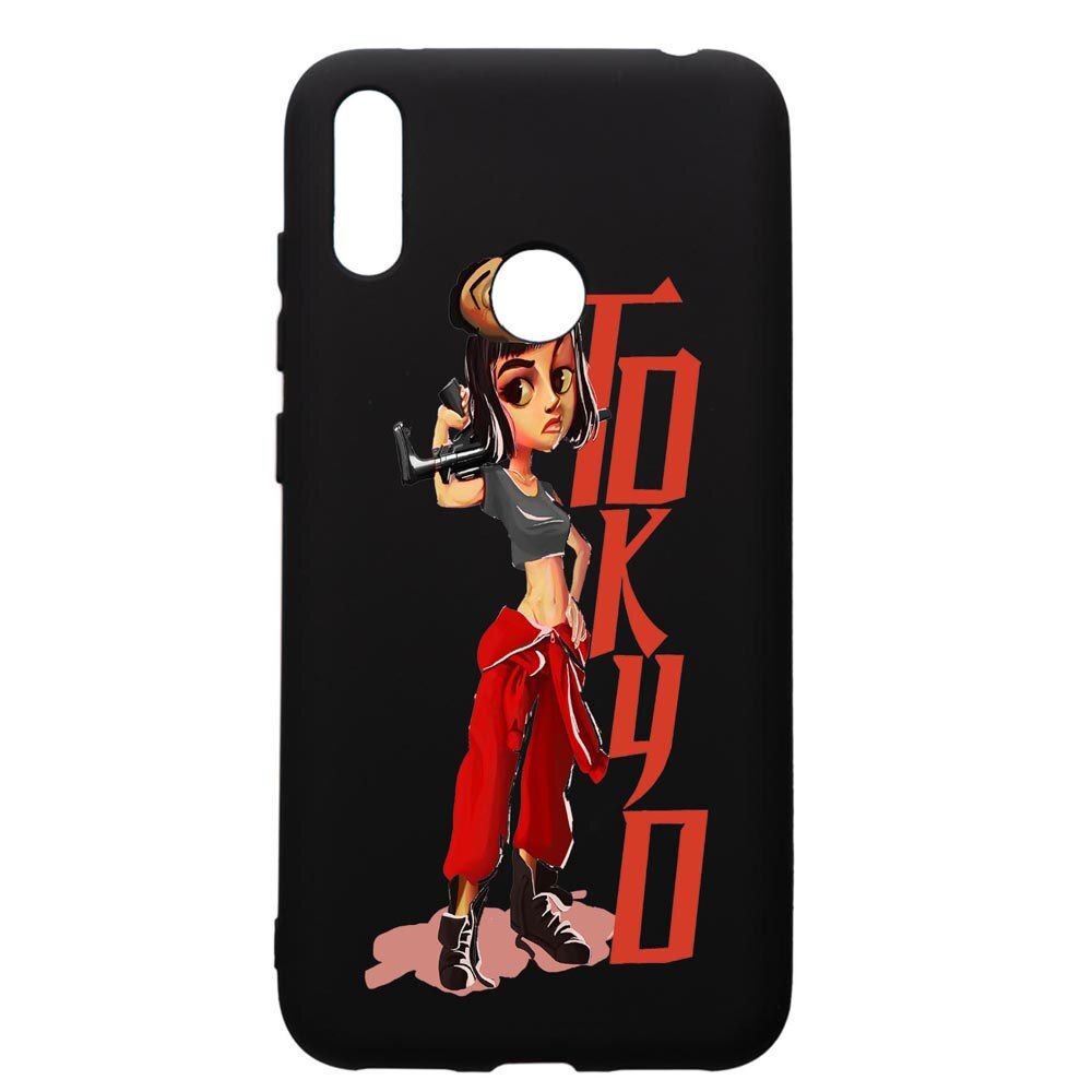Husa de protectie Huawei Y7 2019, La Casa De Papel, silicon, cu interiorul din material textil, protectie camera, PB394