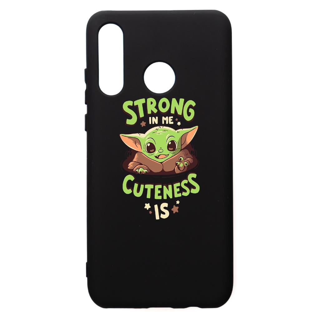 Husa de protectie Huawei P30 Lite, Star Wars Baby Yoda, silicon, cu interiorul din material textil, protectie camera, PB400