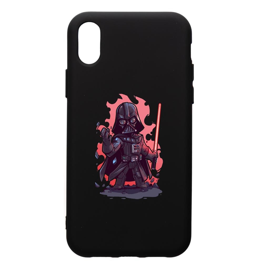 Husa de protectie Apple iPhone XS / iPhone X, Star Wars Darth Vader, silicon, cu interiorul din material textil, protectie camera, PB402