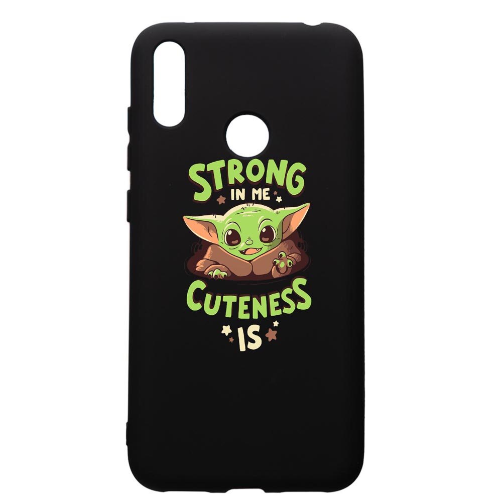 Husa de protectie Huawei Y7 2019, Star Wars Baby Yoda, silicon, cu interiorul din material textil, protectie camera, PB400