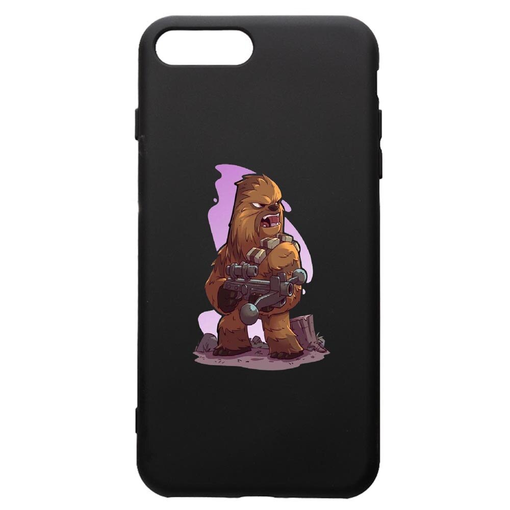 Husa de protectie Apple iPhone 8 Plus / iPhone 7 Plus, Star Wars Chewbacca, silicon, cu interiorul din material textil, protectie camera, PB401