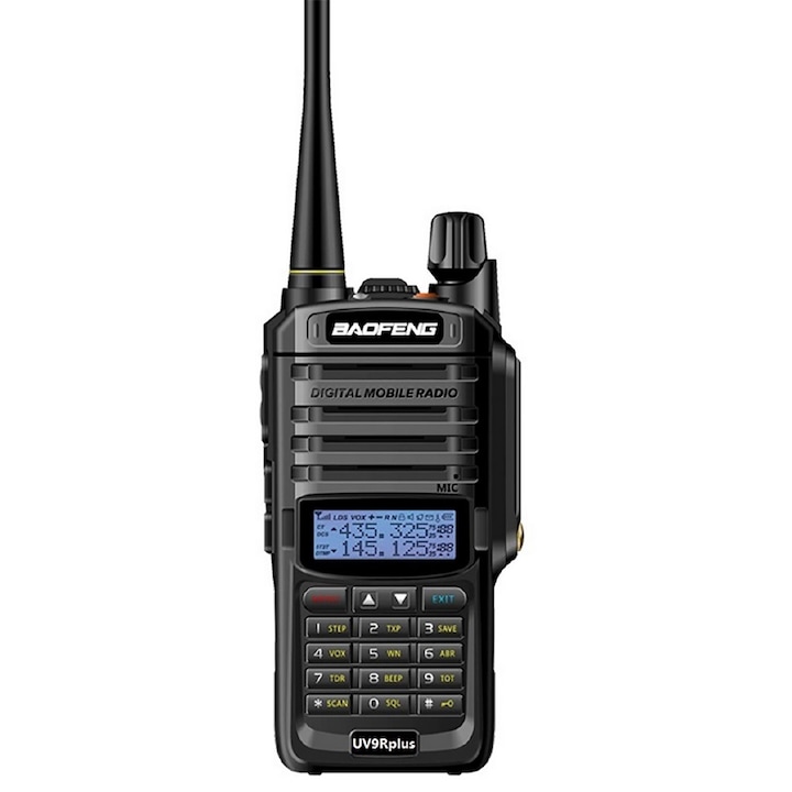 Baofeng walkie talkie, 18 W, Kétsávos, 136 - 174 MHz / 400-520 Mhz, UV-9R PLUS