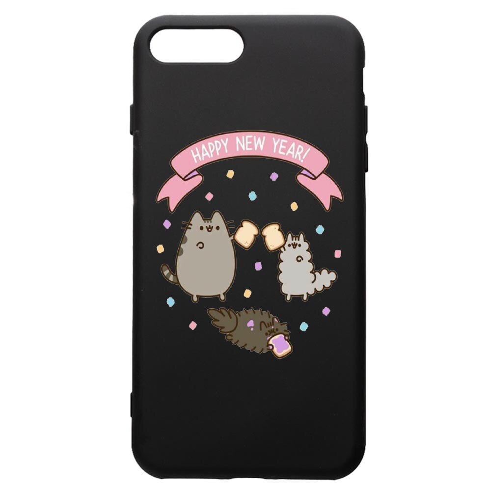 Husa de protectie Apple iPhone 8 Plus / iPhone 7 Plus, Happy New Year, silicon, cu interiorul din material textil, protectie camera, PB356