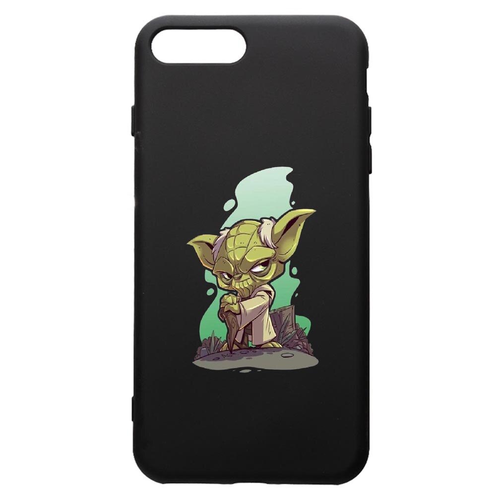 Husa de protectie Apple iPhone 8 Plus / iPhone 7 Plus, Star Wars Yoda, silicon, cu interiorul din material textil, protectie camera, PB403