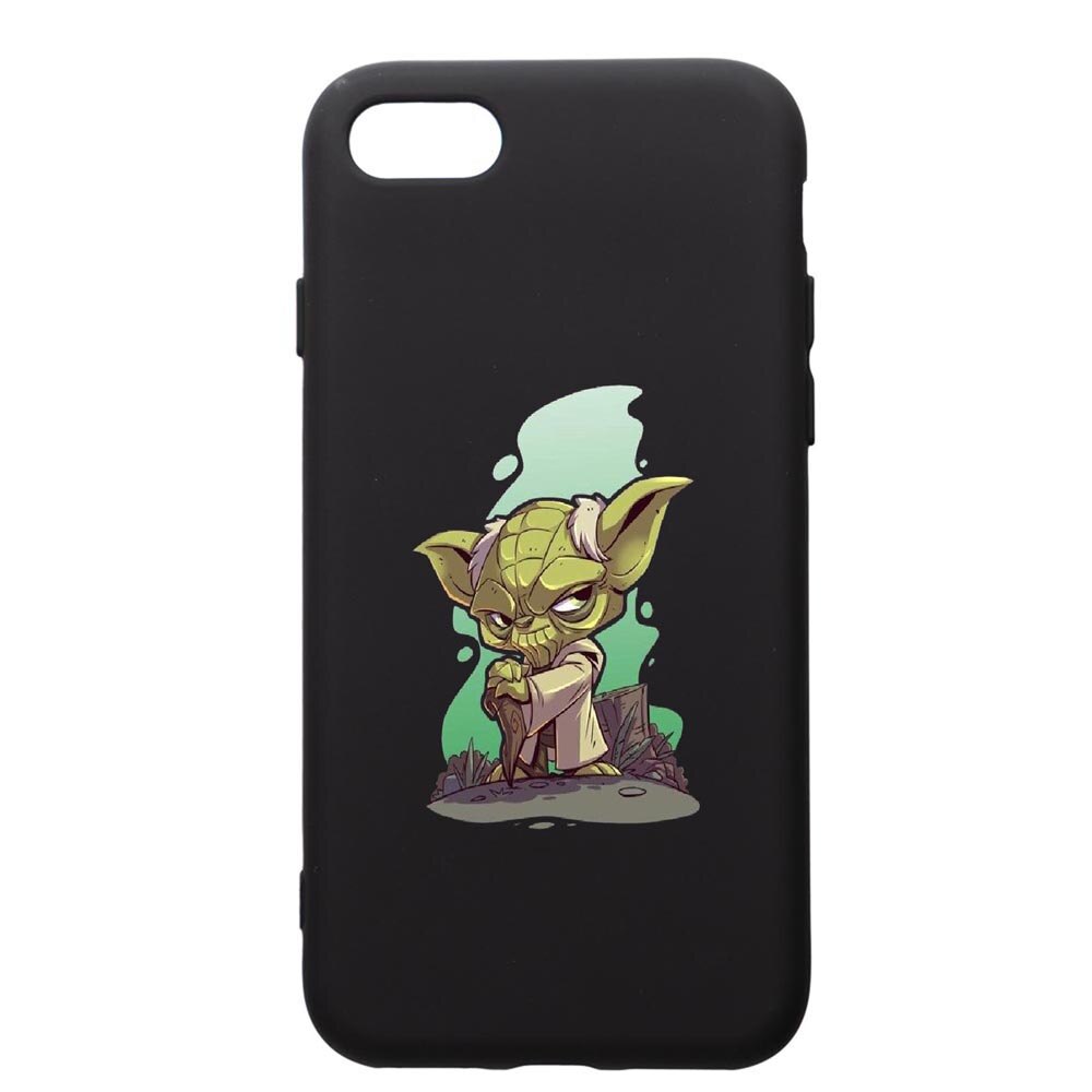 Husa de protectie Apple iPhone SE 2 / iPhone 8 / iPhone 7, Star Wars Yoda, silicon, cu interiorul din material textil, protectie camera, PB403