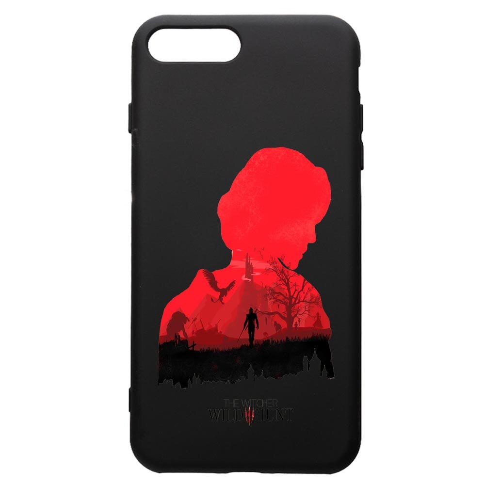 Husa de protectie Apple iPhone 8 Plus / iPhone 7 Plus, The Witcher, silicon, cu interiorul din material textil, protectie camera, PB428