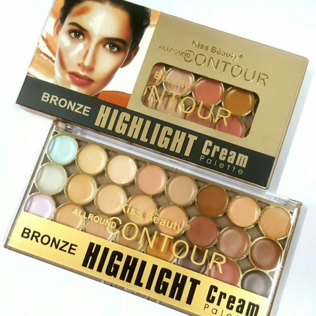 Paleta Contur Kiss Beauty Bronze Highlight Cream Palette, 2 eMAG.ro
